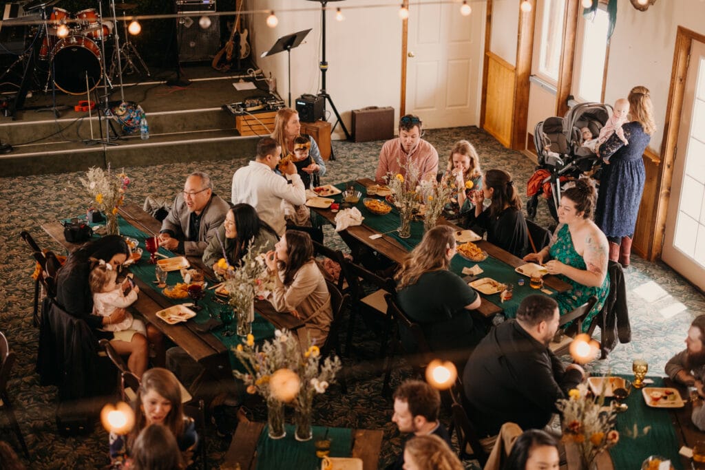 An overview of the reception space at Cardinal Resort.