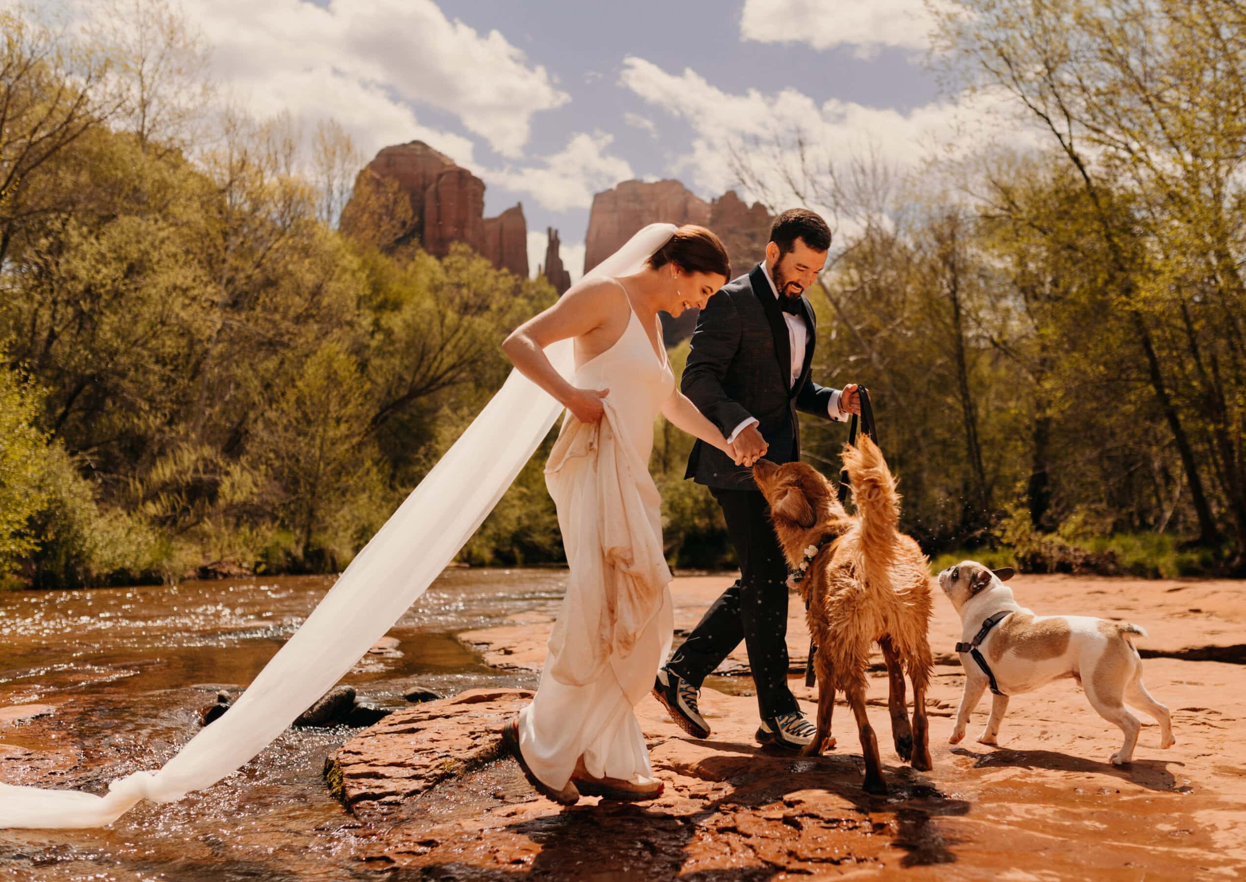 A bride wearing Jenny Yo