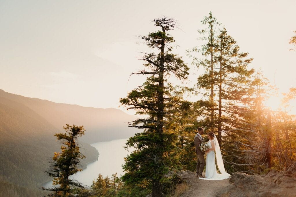 A couple shares their vows together.