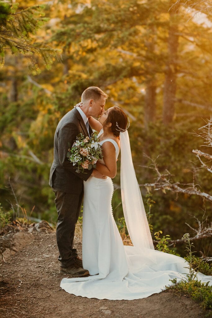 A self solemnization ceremony at sunset.