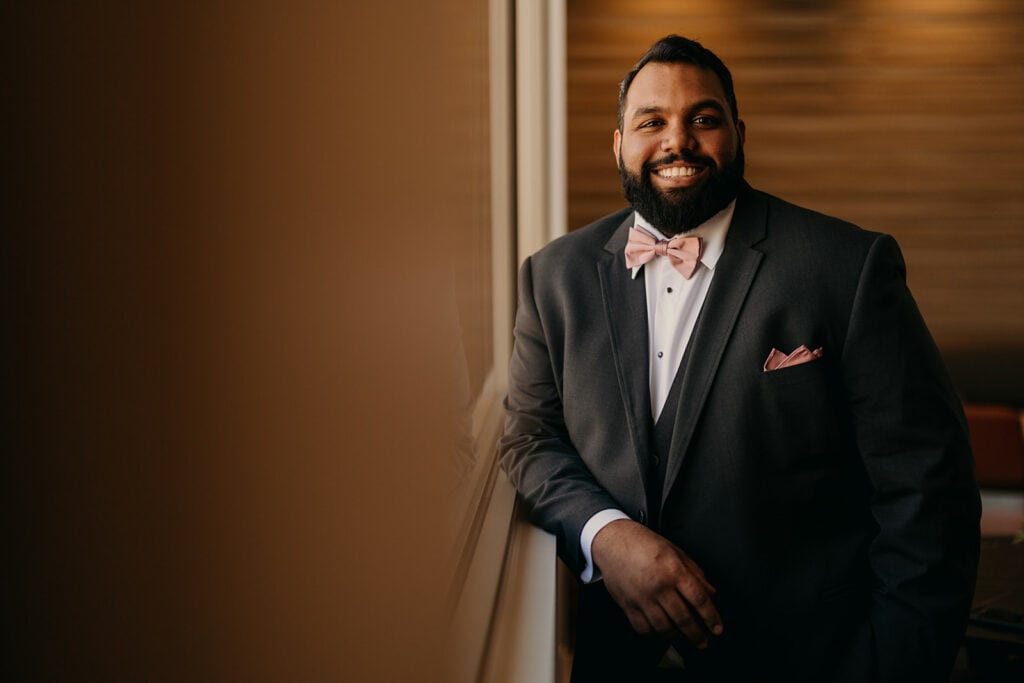 A portrait of the groom.