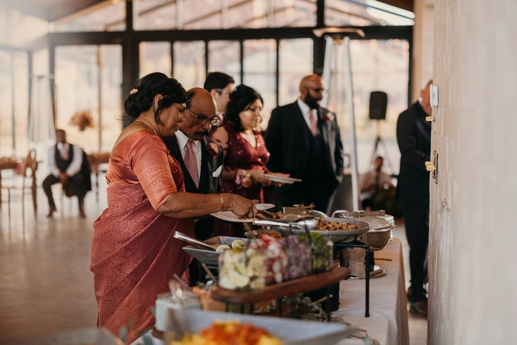 The mother of the groom gets dinner.