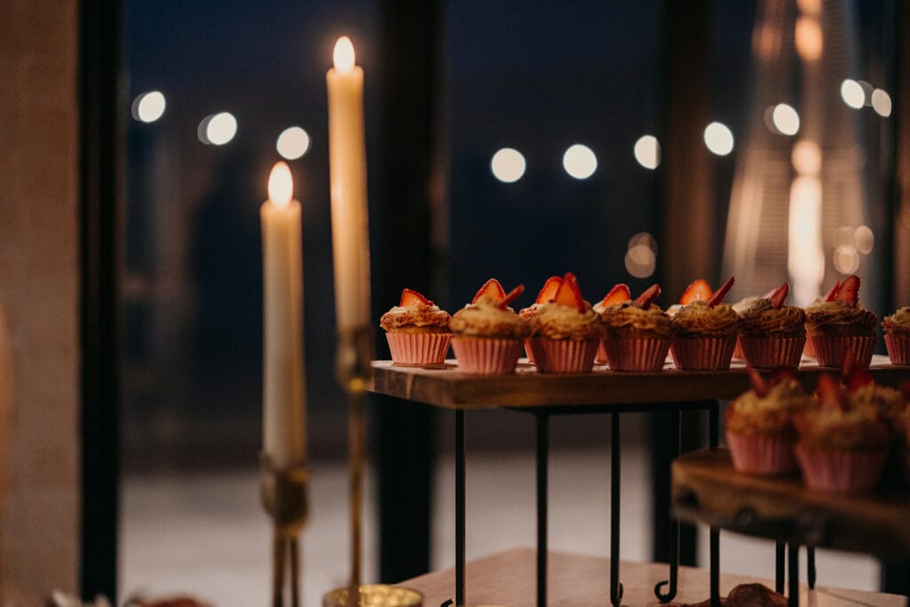 A detail photo of the strawberry cupcakes.
