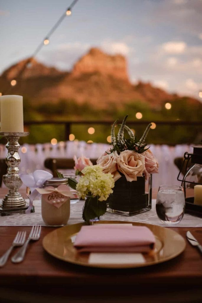 A detail photo of dinner set up at Amara resort.