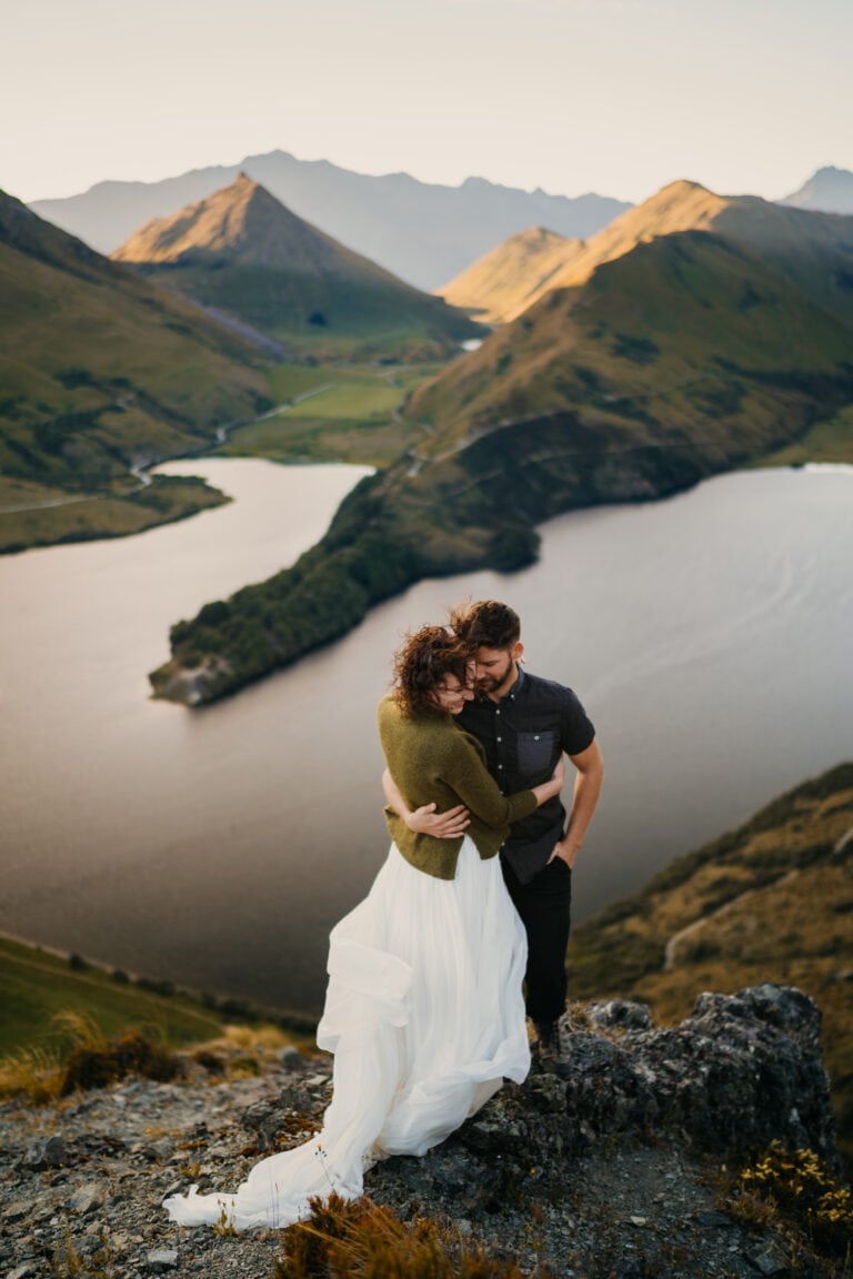 A portrait of Bill and I at sunrise in the mountains of Queenstown.