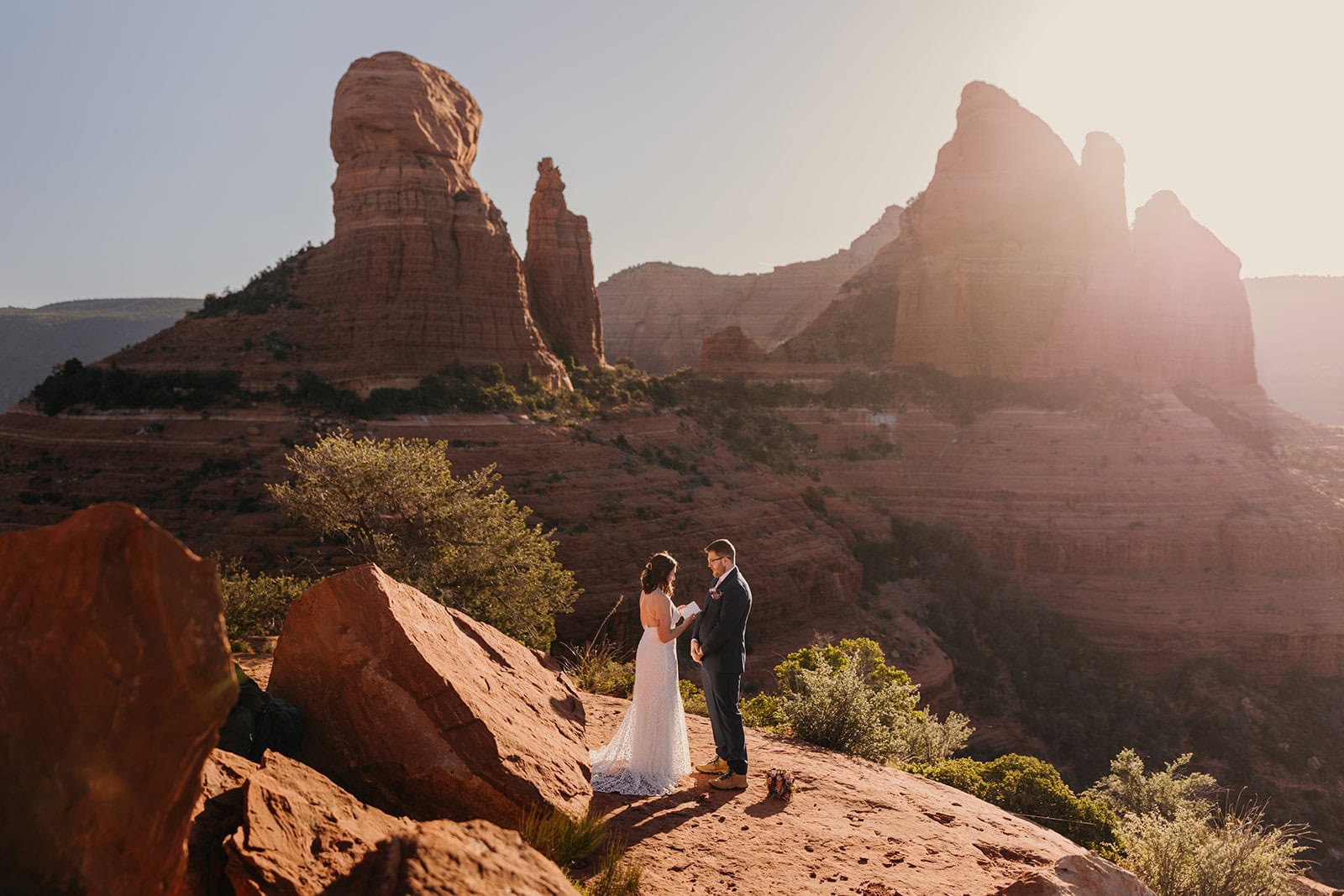 A couple shares their vows with each other in Sedona.