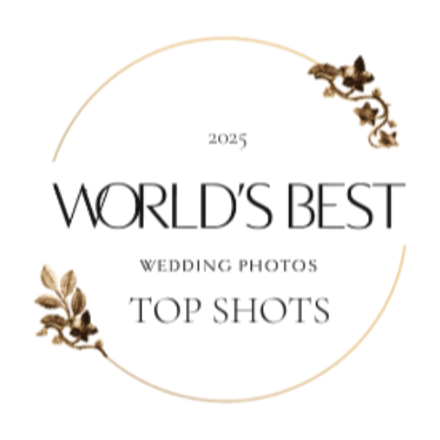 Logo that says "2025 World's Best Wedding Photos. Top Shots."